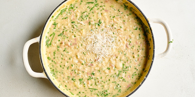 Risotto aux asperges et à la pancetta