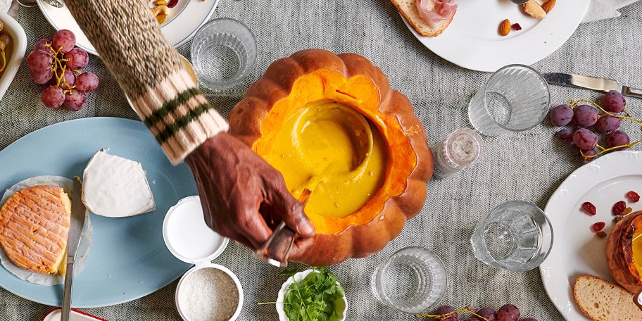 Soupe de lentilles rouges au butternut rôti