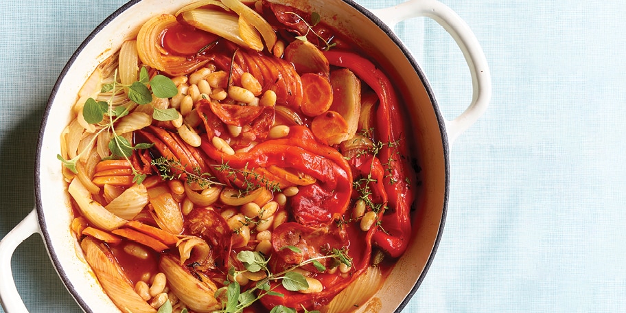 Cocotte de haricots et légumes au chorizo