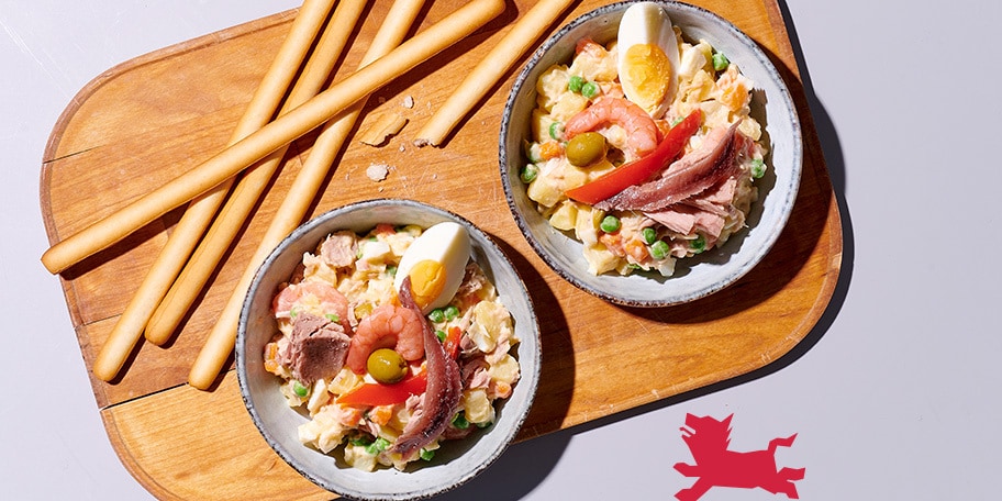 Ensaladilla au thon et aux crevettes