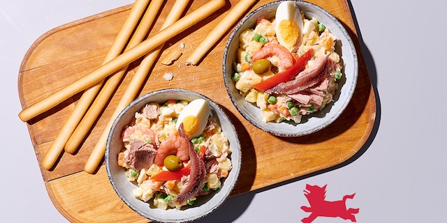 Ensaladilla au thon et aux crevettes