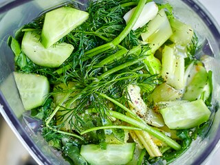 Gaspacho de concombre au cresson