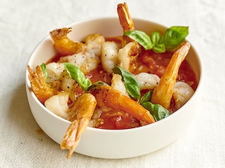 Scampis à la fondue de tomates