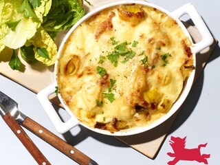 Tartiflette aux poireaux et au fromage à raclette