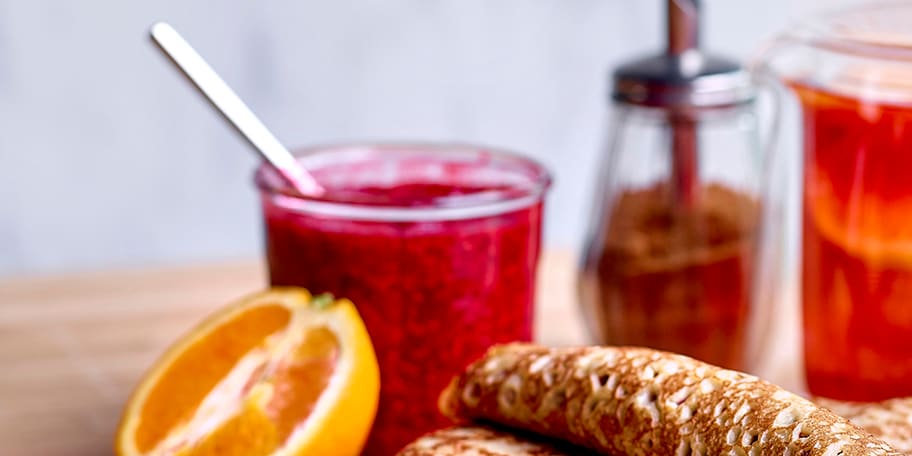 Confiture légère de framboises au chia