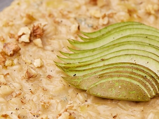 Risotto met walnoten, gorgonzola en conferenceperen