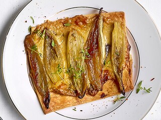 Tartelettes fines aux chicons et aux cèpes