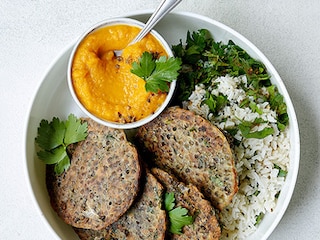 Galettes de lentilles aux sardines, coulis de carottes aux épices