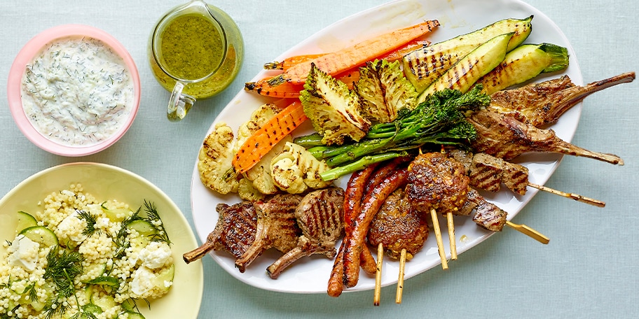 Mixed grill d'agneau aux petits légumes