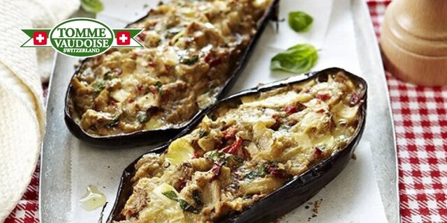 Gevulde aubergine met Tomme Vaudoise