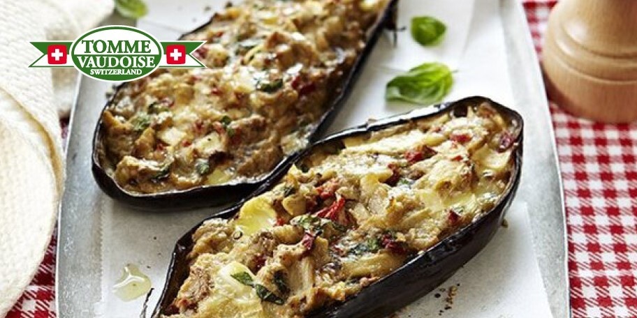 Gevulde aubergine met Tomme Vaudoise
