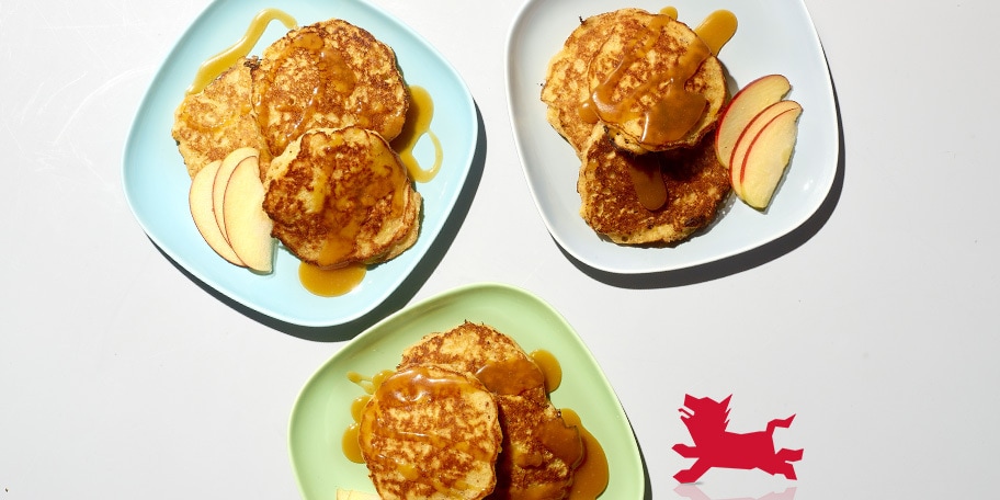 Pancakes de pommes, sauce caramel au beurre salé