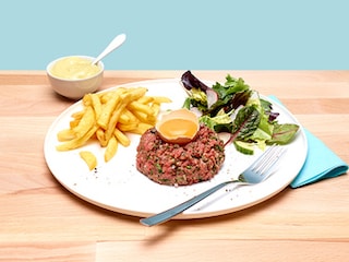 Américain, salade et frites maison