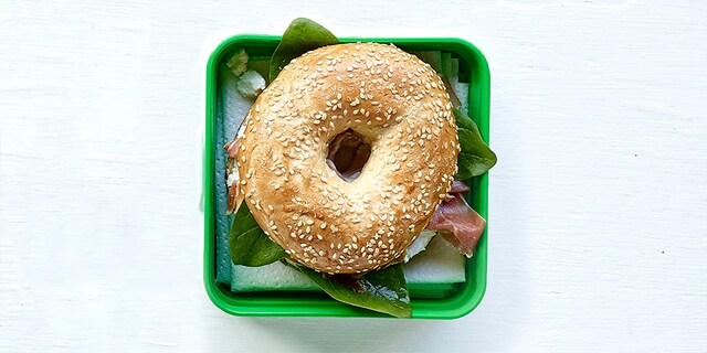 Bagel met spinazie
