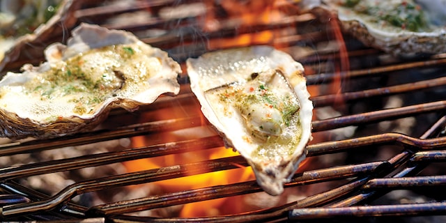 Gegrilde mojito-oesters