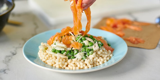 Couscous perlé au fenouil et au saumon fumé