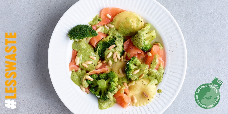 Girasoli met broccoli en gerookte zalm