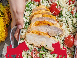 Bloemkooltaboulé met gegrilde kip