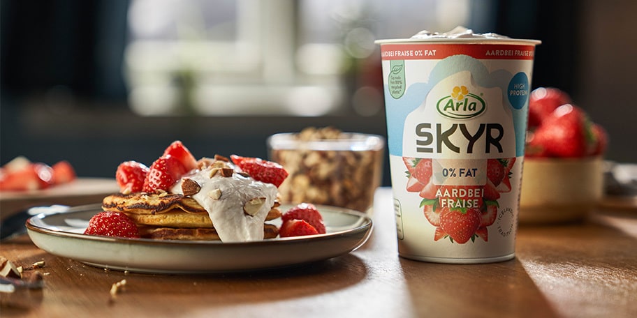 Pancakes met Aardbei Skyr