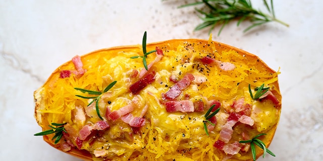 Spaghetti de courge façon carbonara