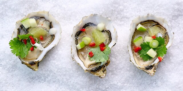 Ceviche van oesters met groene appel