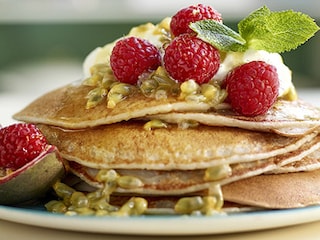 Vegan pancakes met banaan