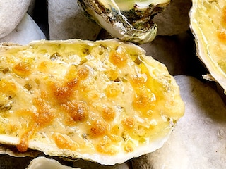 Gegratineerde oesters met champagne