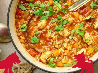 Soupe-repas aux boulettes et aux lentilles