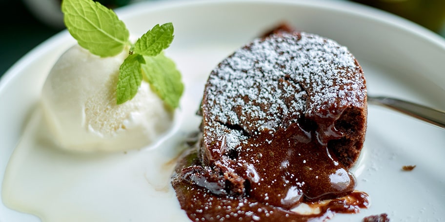 Moelleux aux chocolat et glace vanille