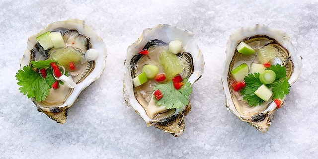 Ceviche d'huîtres à la pomme verte