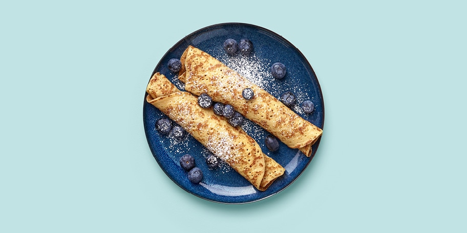 Raprap pannenkoeken met blauwe bessen
