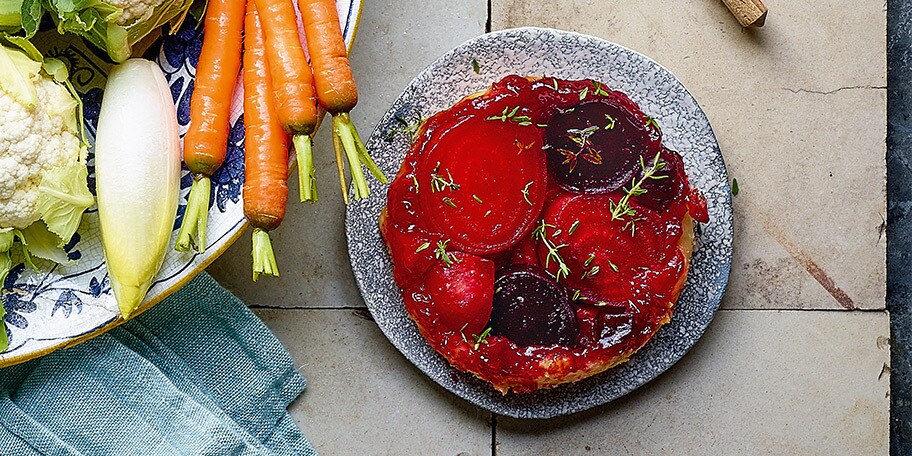 Petites tatins de betteraves au miel et au thym