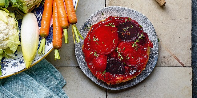 Petites tatins de betteraves au miel et au thym