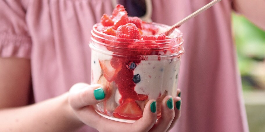 Rode vruchtenmousse met mascarpone