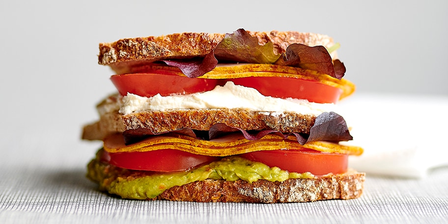 Happy chicken lettuce tomato sandwich