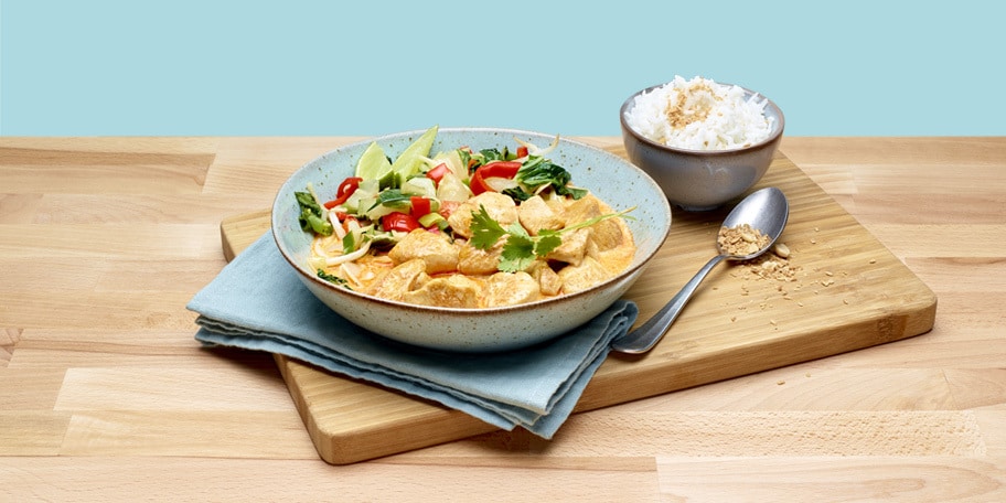 Curry rouge au poulet et aux légumes