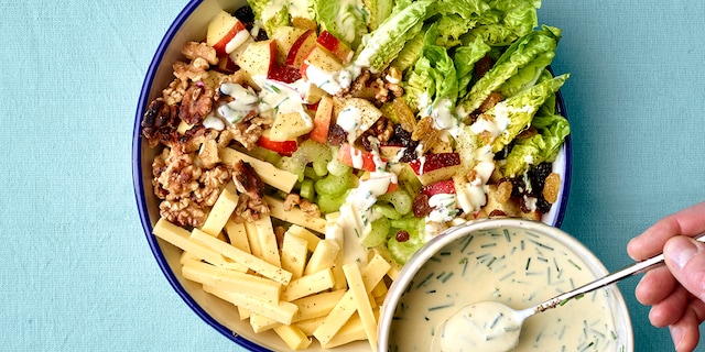 Salade waldorf au gouda
