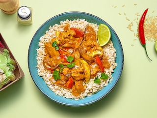 Curry Madras au poulet et riz basmati