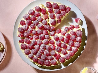 Croûte aux framboises à la crème diplomate
