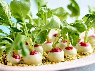 Radijzen met witte chocolade