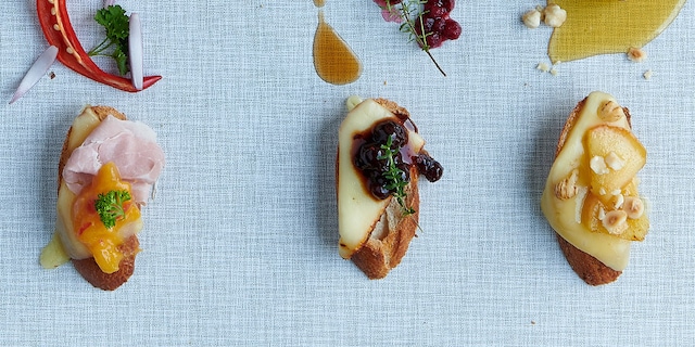 Trio de crostinis au fromage à raclette