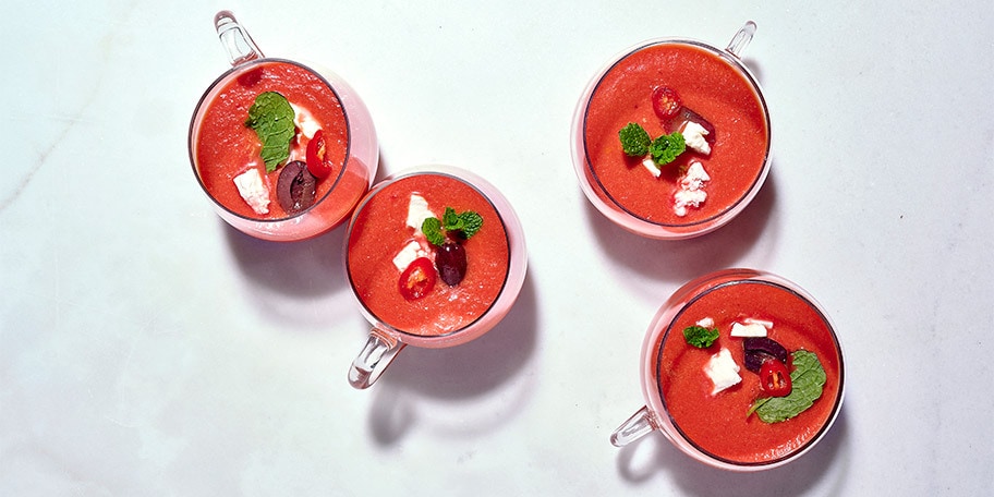 Gazpacho de pastèque au citron et au gingembre