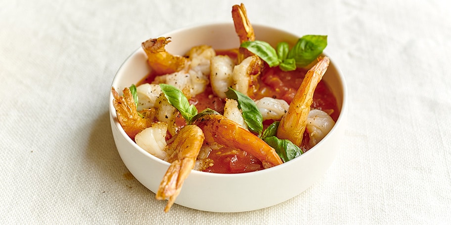 Scampis à la fondue de tomates