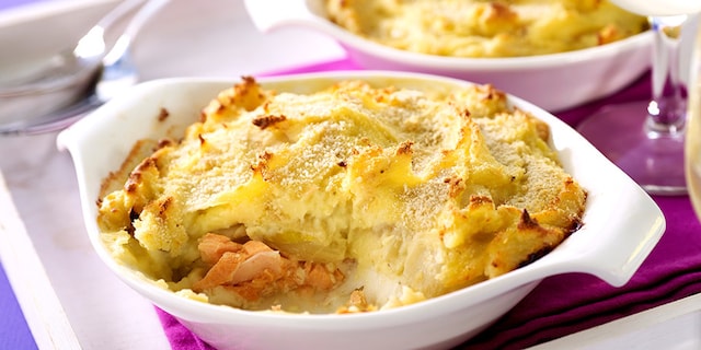 Duo van vis met parmentier van witloof