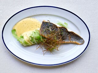 Preirolletjes, gegrilde zeebaars en mousselinesaus