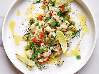 Ceviche van tong met fijne groentjes