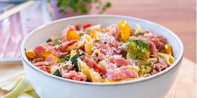 Pâtes primavera au Jambon de Parme