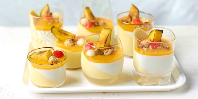 Duo’s van panna cotta met mango en vanille