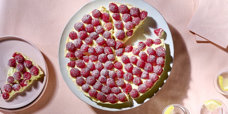 Croûte aux framboises à la crème diplomate