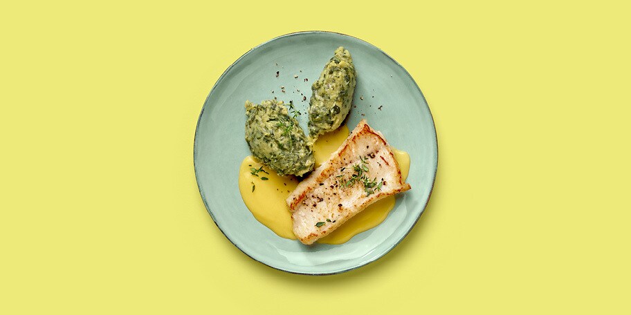 Loup de mer et purée aux épinards en 20 minutes